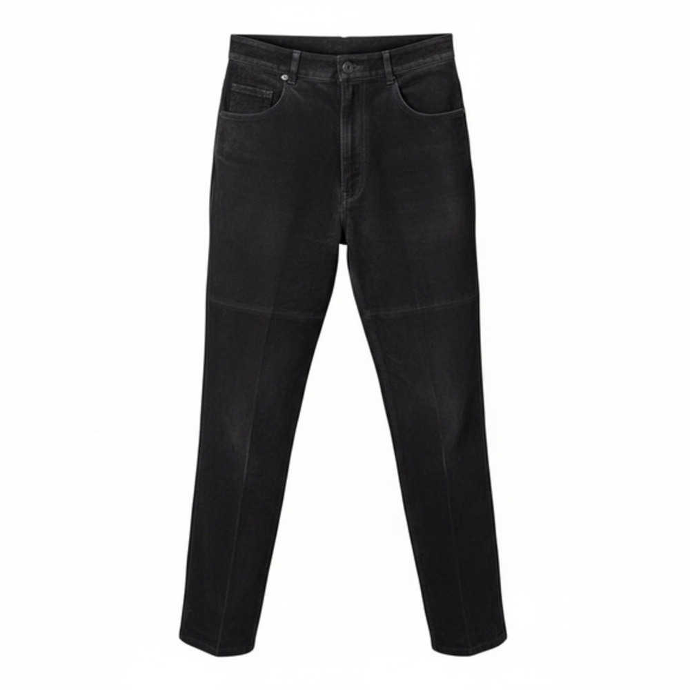 Newport News Black Suede Leather Pants Size 8 | Vintage Luxe